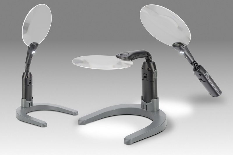 Lupa bez objímky a s ohebným stojánkem s osvětlením - LCH SMR11 - D 155A